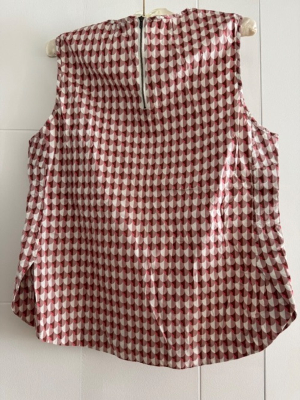J. CREW - Zip-Up Tank Top - Brick Motif Color - Size 12